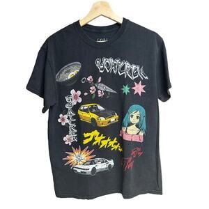 Goat Crew Anime Black Cotton Anime T-Shirt Size S - MINT